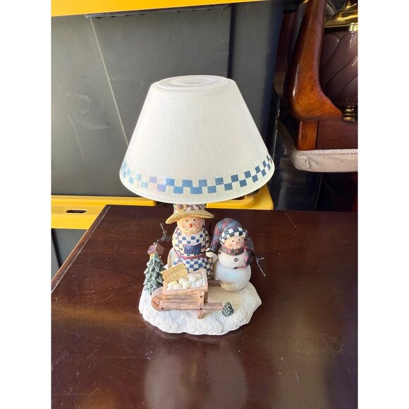 Yankee Candle Crazy Mountain Snowman Tealight Candle Holder with Glass Shade - Picture 1 of 6